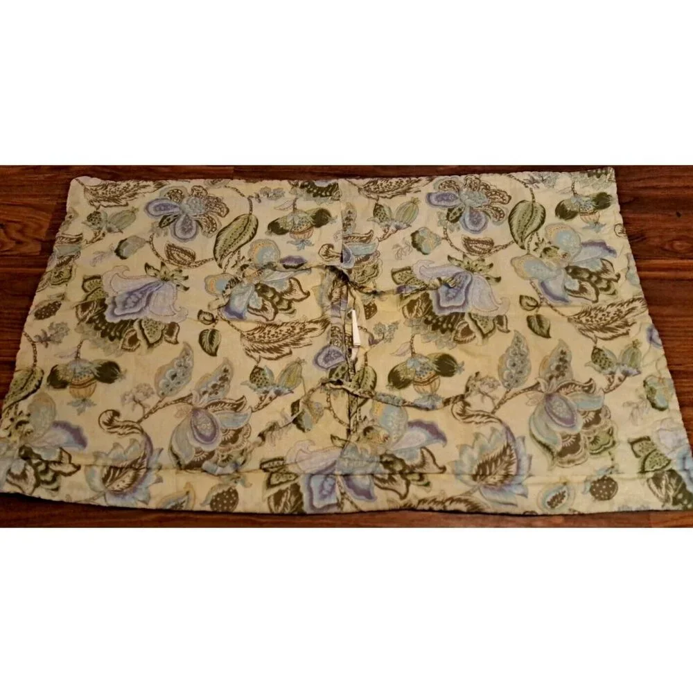 Quilted King Pillow Shams Patchwork Floral Paisley Lotus Flower Cotton Tie Back